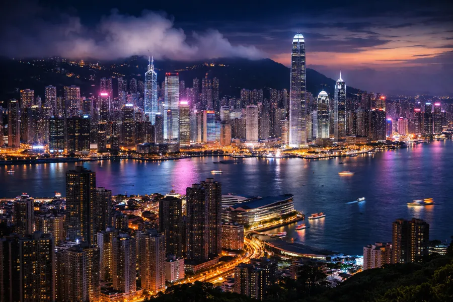 Hong Kong skyline at night