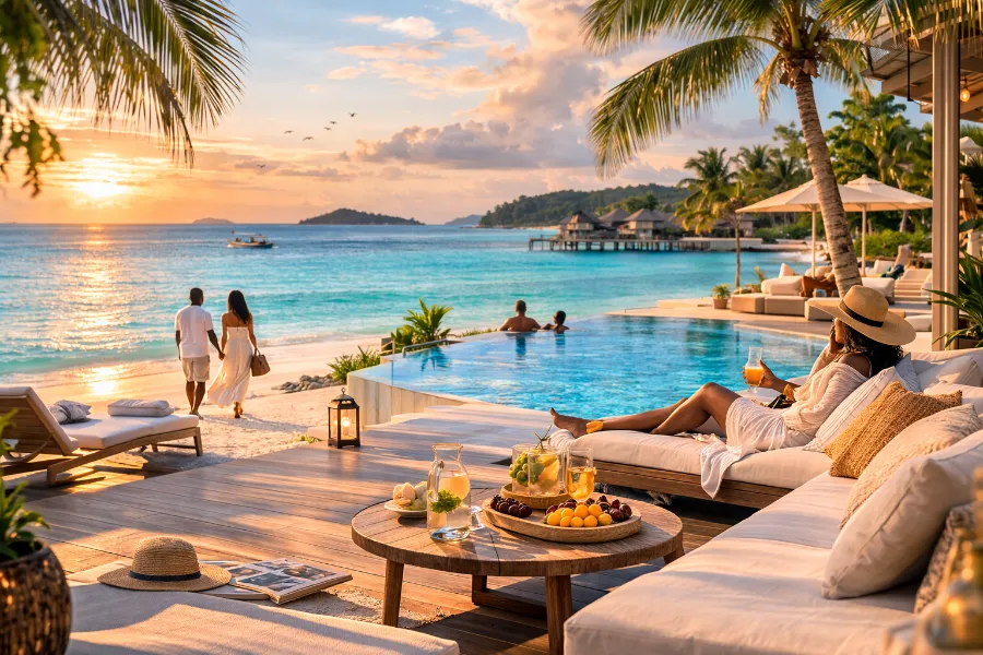 Luxury beach resort and ocean view